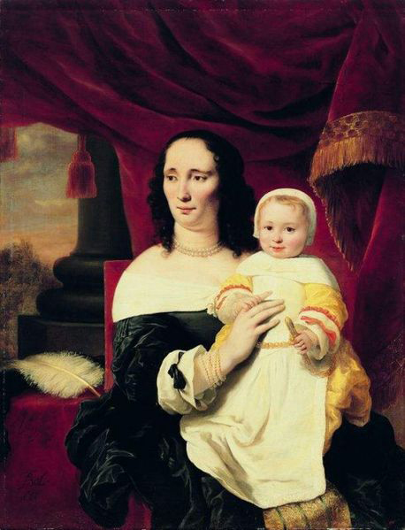 Portrait of Johana de Geer-Trip with daughter.